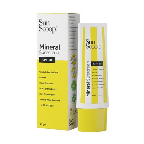 SunScoop Mineral Sunscreen | SPF 50 | For All Skin Types | Perfect For Everyday Use 45gm