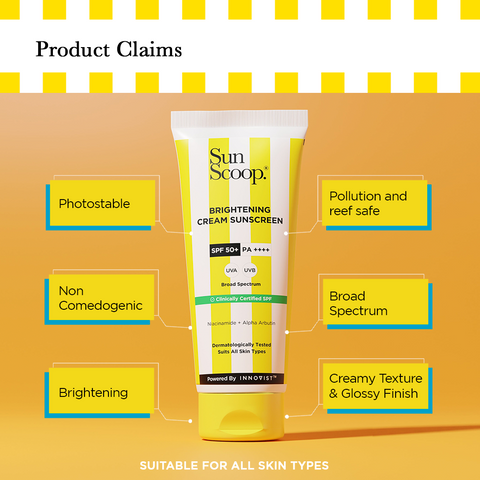 SunScoop Daily SPF 50 Sunscreen Cream | Hyaluronic Acid + Niacinamide | PA+++ - 45gm