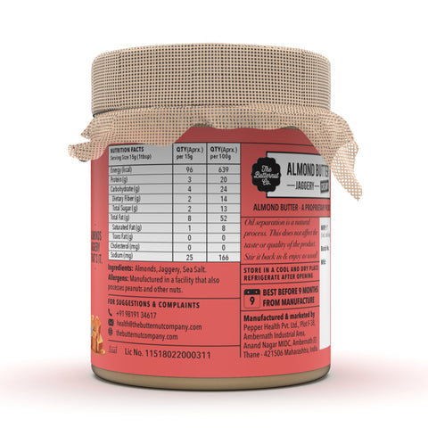 The Butternut Co. Jaggery Almond Butter Creamy 200 gms