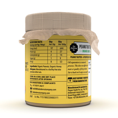 The Butternut Co. Organic Honey Peanut Butter Creamy 200 gms