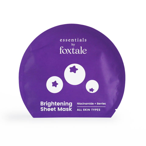 Foxtale Essentials Brightening Sheet Mask with Niacinamide and Berries for Bright Skin, Men & Women, 26g