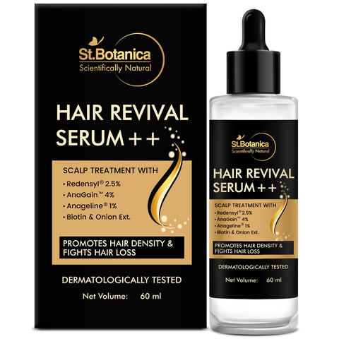 St.Botanica Natural Hair Revival Serum ++ With Redensyl 2.5%, Anagain 4%, Anageline 1%, Biotin & Onion Oil, 60 ml