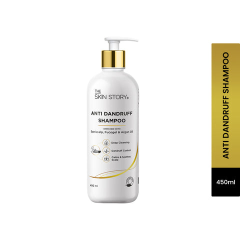 The Skin Story Dandruff Control Shampoo | Reduces Flaky Scalp & Soothes | With Saniscalp & Argan Oil | 450ml