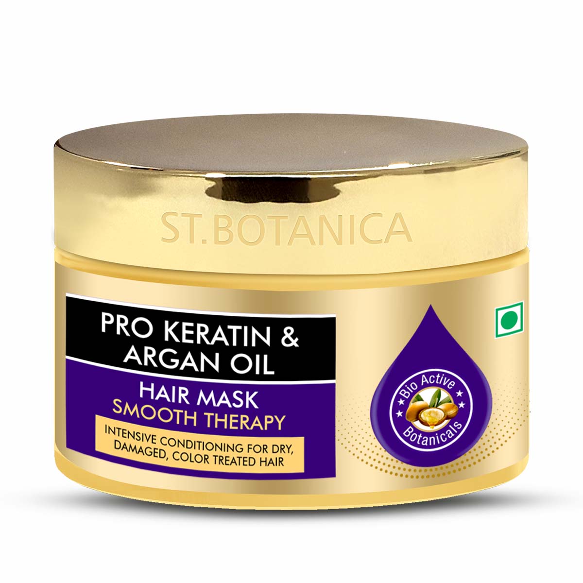 St.Botanica Pro Keratin & Argan Oil Hair Mask, Intensive Conditioning For Dry, Damaged, Color Treated Hair, 200 ml