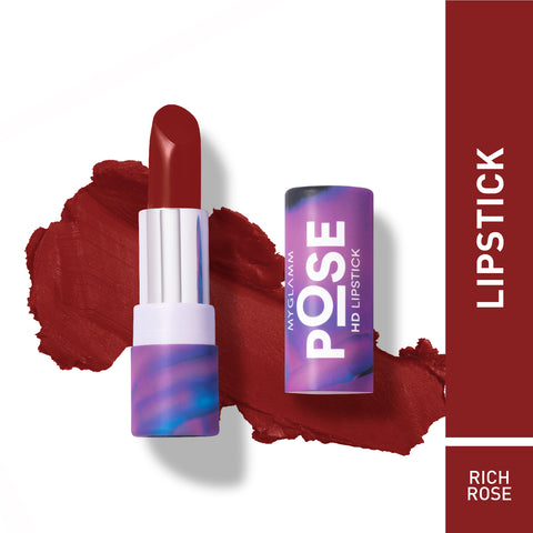 MyGlamm POSE HD Lipstick-Rich Rose-4gm