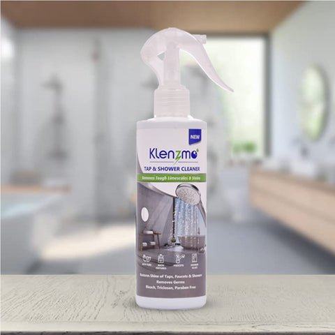 Klenzmo Tap cleaner for bathroom | Hard water stain remover and Shower head cleaner | Taps cleaning liquid spray 270 ml