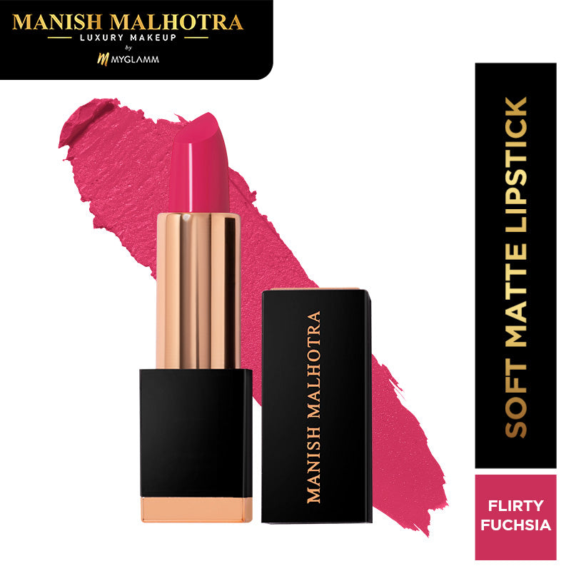 Manish Malhotra Beauty By MyGlamm Soft Matte Lipstick-Flirty Fuchsia-4gm