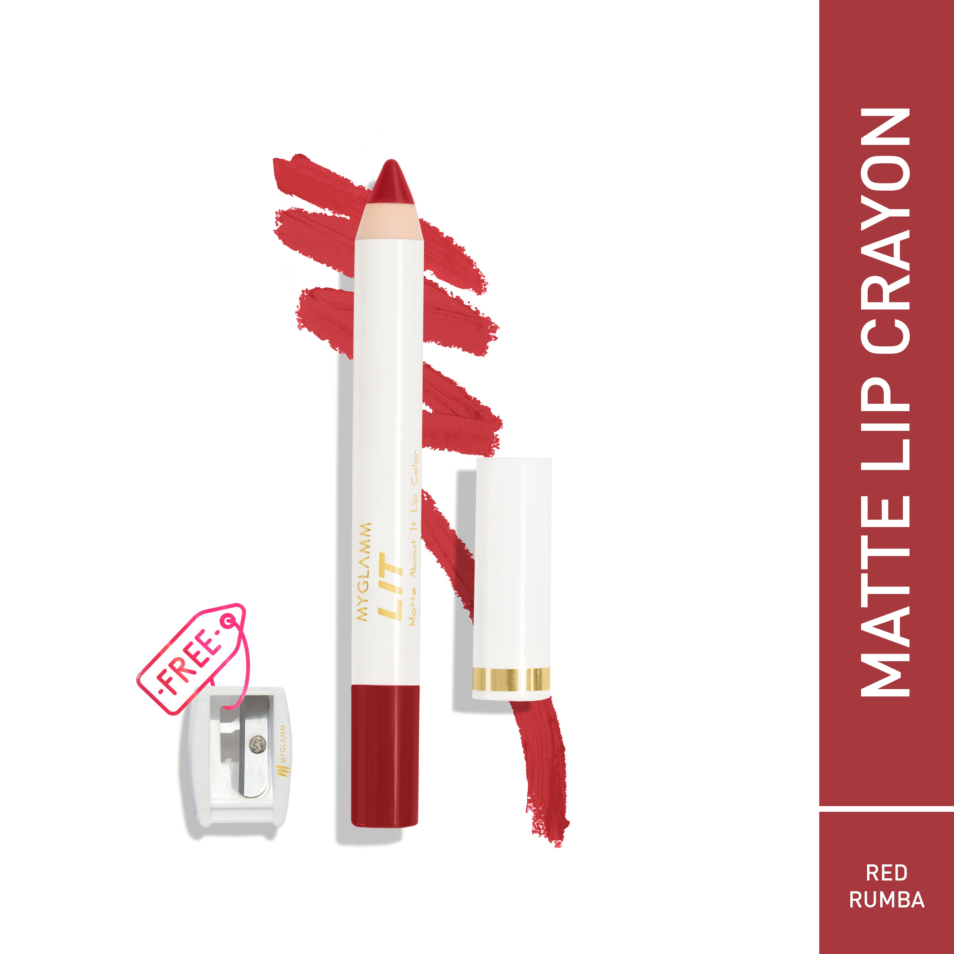 MyGlamm LIT Matte About It Lip Color-Red Rumba-2.8gm