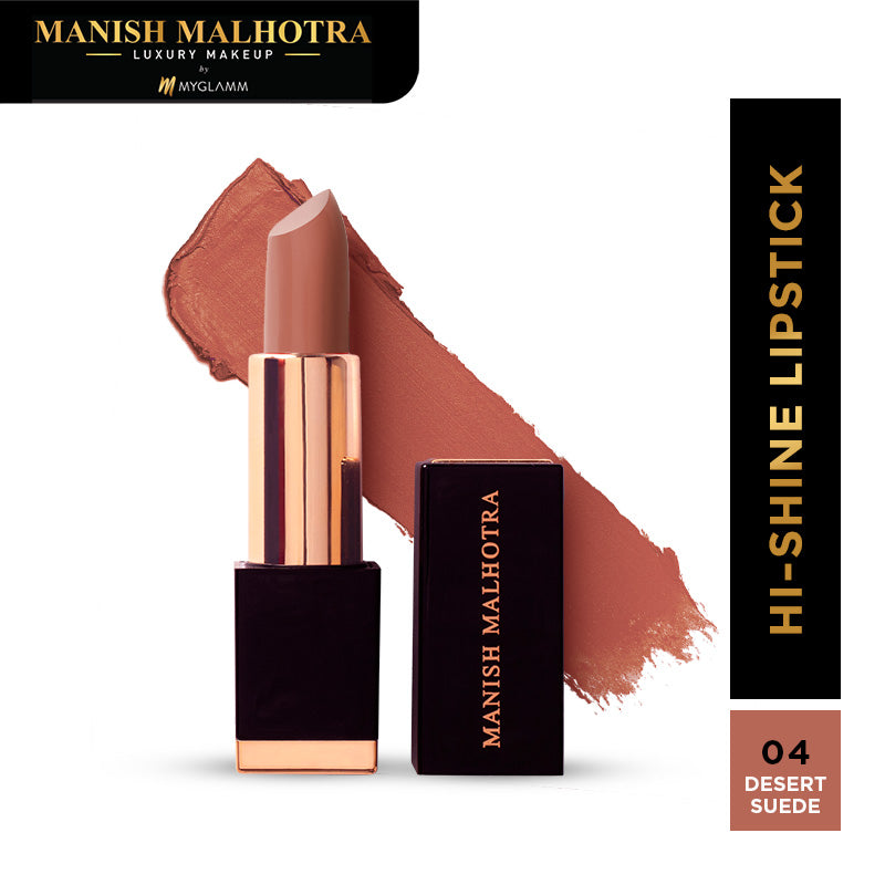 Manish Malhotra Beauty By MyGlamm Hi-Shine Lipstick-Desert Suede-4gm