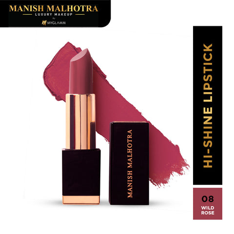 Manish Malhotra Beauty By MyGlamm Hi-Shine Lipstick-Wild Rose-4gm