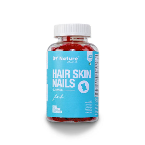 By Nature Hair Skin Nails Vitamin Gummies | Biotin | Folic Acid | Vitamins | (30 Days Pack)