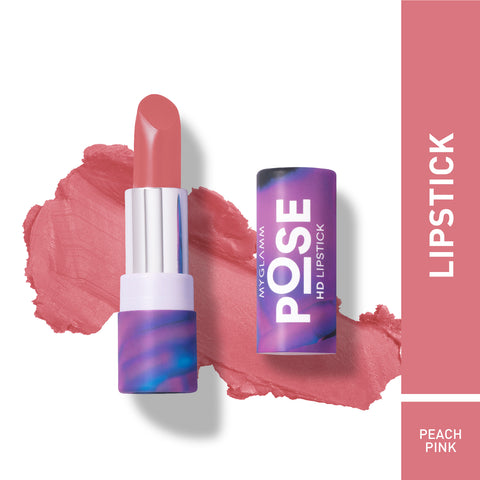 MyGlamm POSE HD Lipstick-Peach Pink-4gm