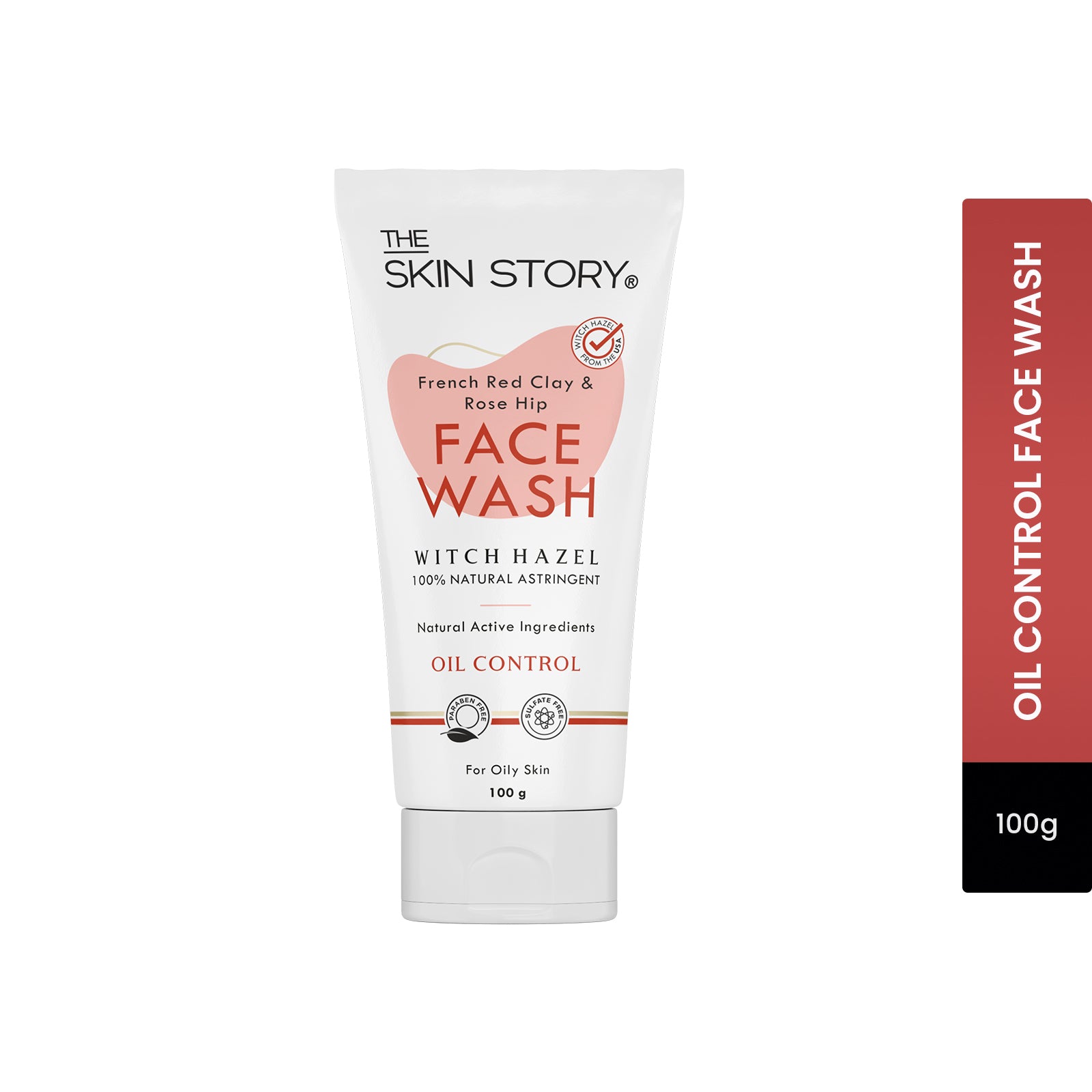 The Skin Story French Red Clay Facewash for Oily Skin |Pollution Control & Deep Cleansing | French Red Clay & Rosehip Oil | 100g