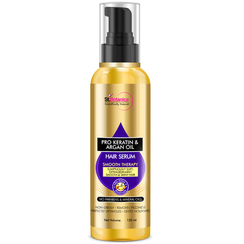 St.Botanica Pro Keratin & Argan Oil Smooth Therapy Hair Serum - For Soft, Smooth & Shiny Hair, 120ml