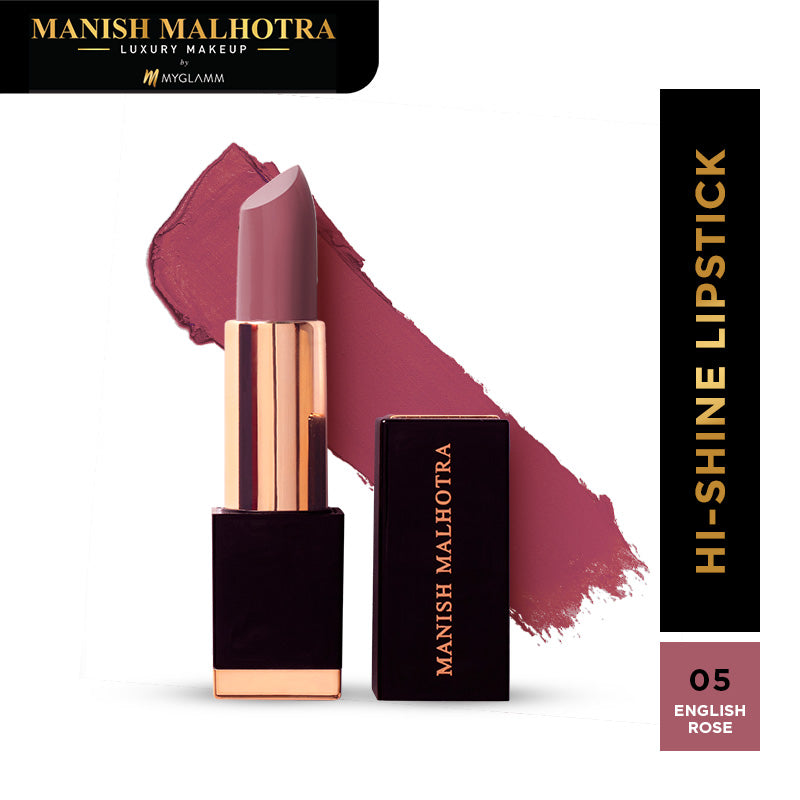 Manish Malhotra Beauty By MyGlamm Hi-Shine Lipstick-English Rose-4gm