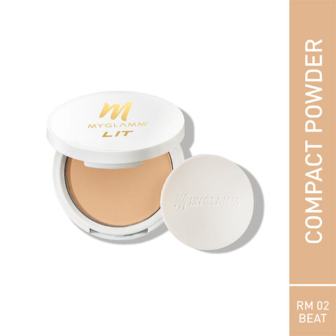 MyGlamm LIT Radiant Matte Compact-Beat-9gm