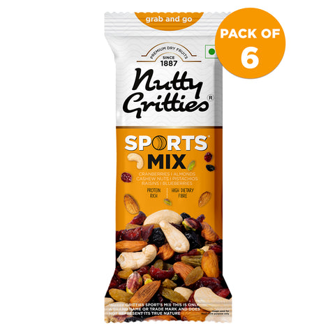 Nutty Gritties Sports Mix - 240g (Pack of 6 x 40g each) - 240g