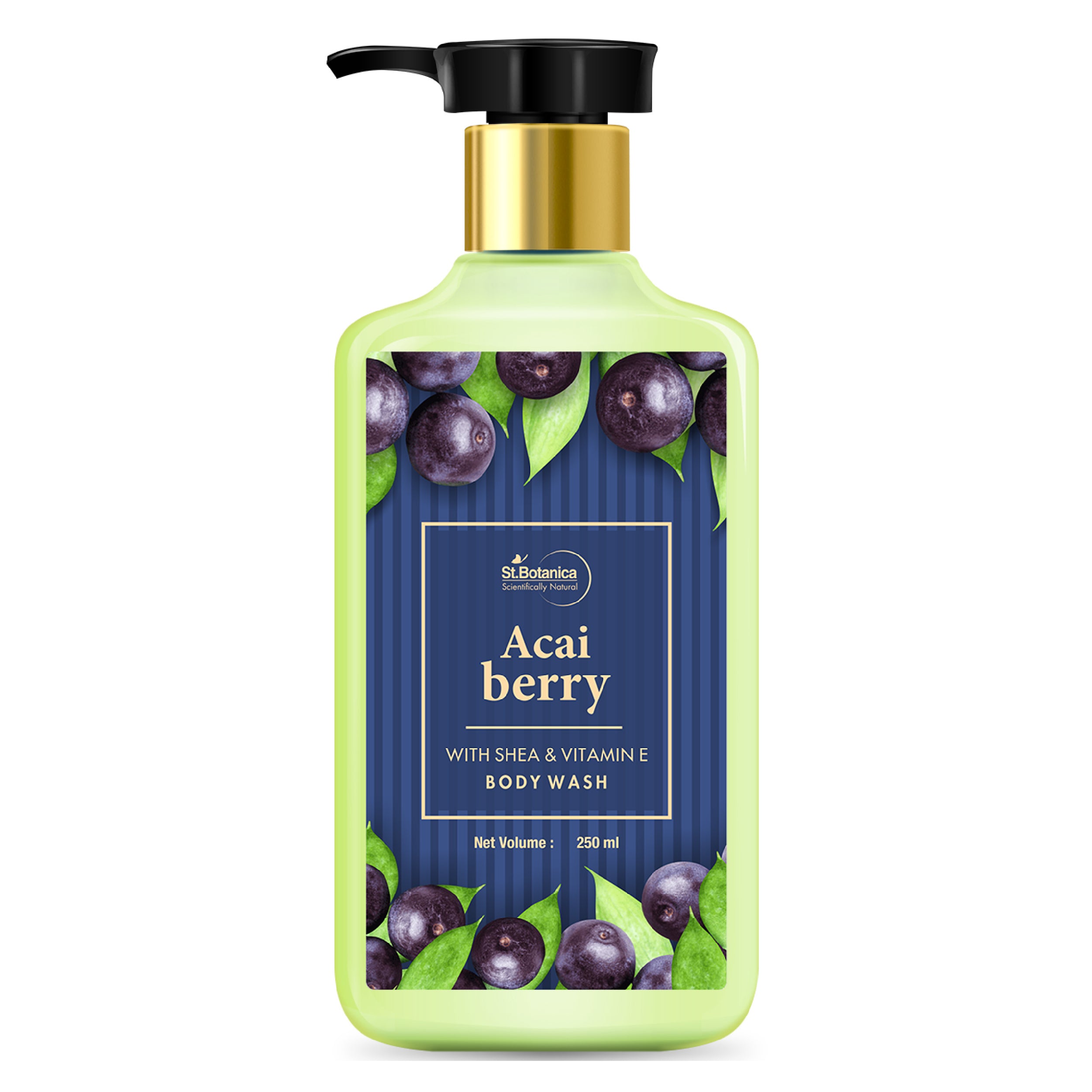 St.Botanica Acai Berry Body Wash - With Shea & Vitamin E (Shower Gel), 250 ml