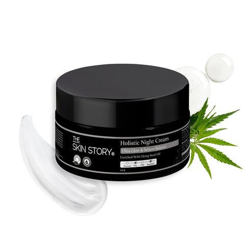 The Skin Story Holistic Hemp Night Cream for Women | Anti Ageing Cream for Women | Night Cream for Glowing Skin |Fights Fine Lines & Wrinkles, With Hemp Seed Oil , 45g