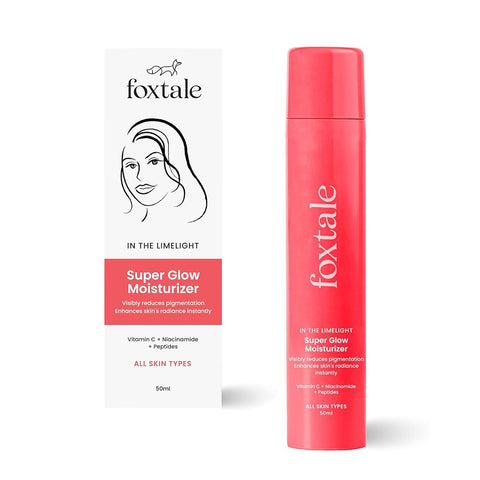 Foxtale Super Glow Moisturizer With Nano Vitamin C, Niacinamide, Encapsulated Peptides - Visibly Bright Skin from 1st Use, Goes 2X Deeper into the Skin, For All Skin Types, Men & Women - 50ml