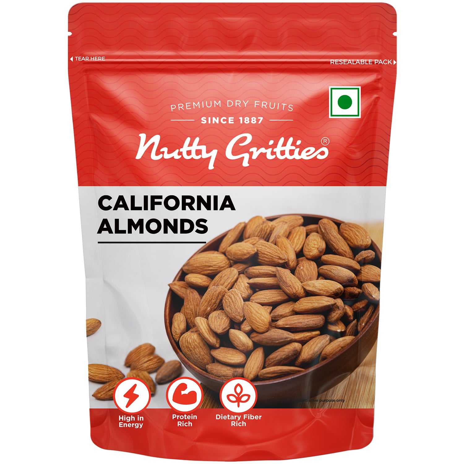 Nutty Gritties California Almonds - 1Kg