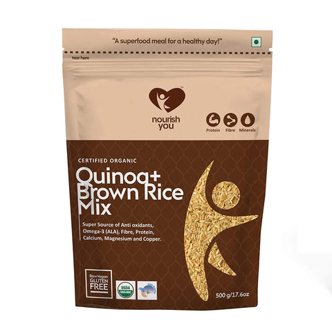 Nourish You White Quinoa & Brown Rice Mix - Gluten Free, 500g.