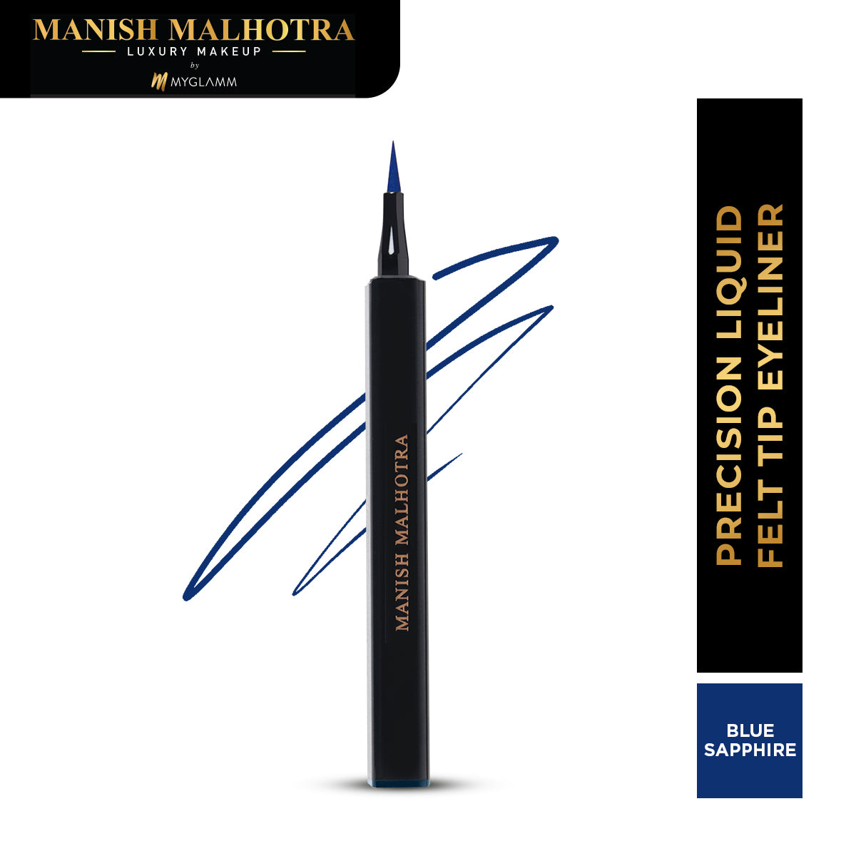 Manish Malhotra Beauty By MyGlamm Precision Liquid Eyeliner-Blue Sapphire-1gm