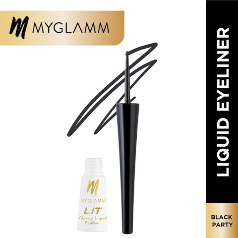 MyGlamm LIT Glossy Liquid Eyeliner-Black Party-3.5ml