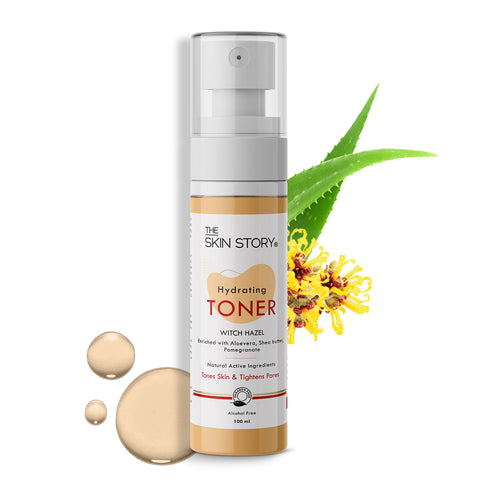 The Skin Story Pore Clarifying Face Toner | Hydrating & Soothing | Toner for Normal & Oily Skin | Witch Hazel & Shea Butter | Astringent Rich | 100g