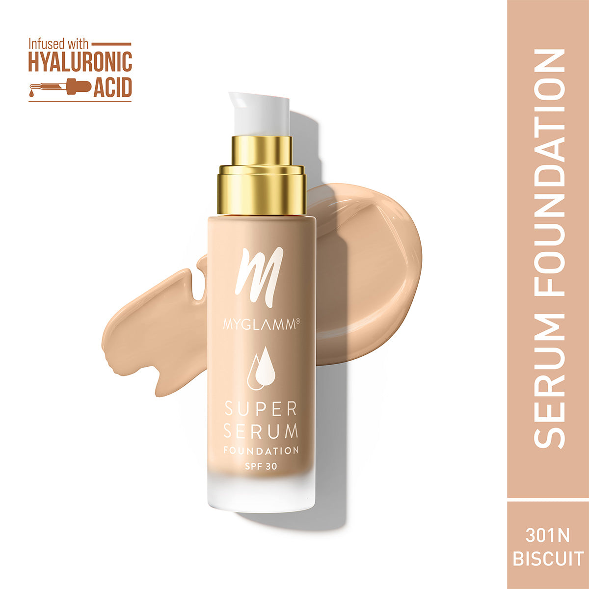 MyGlamm Super Serum Foundation-301N Biscuit-33gm