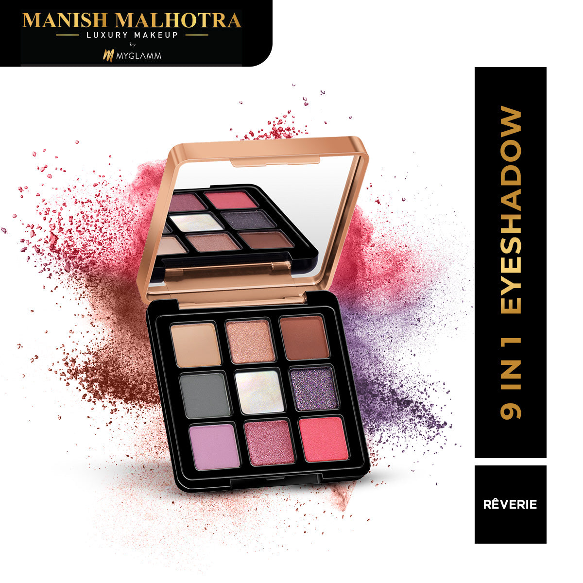 Manish Malhotra Beauty By MyGlamm 9 In 1 Eyeshadow Palette-Rêverie-9gm