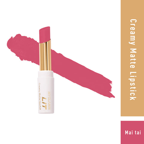 MyGlamm LIT Creamy Matte Lipstick-Mai Tai-3.7gm