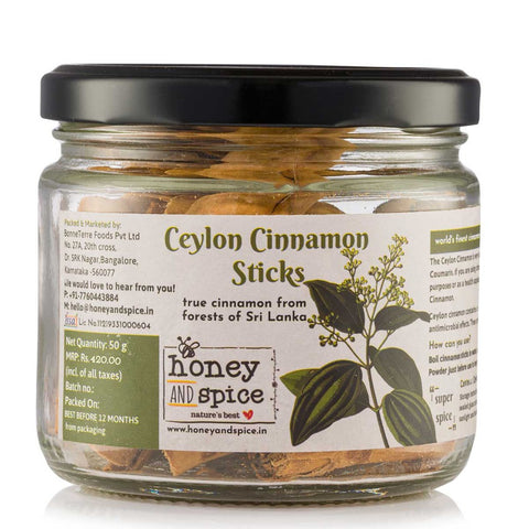 Honey and Spice Ceylon Cinnamon Sticks | 50gm