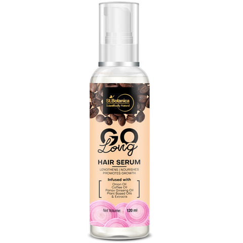 St.Botanica Go Long Onion Hair Serum - With Onion Oil, Coffee Oil, Panax Ginseng Oil For Long, Strong & Shiny Hair, 120ml