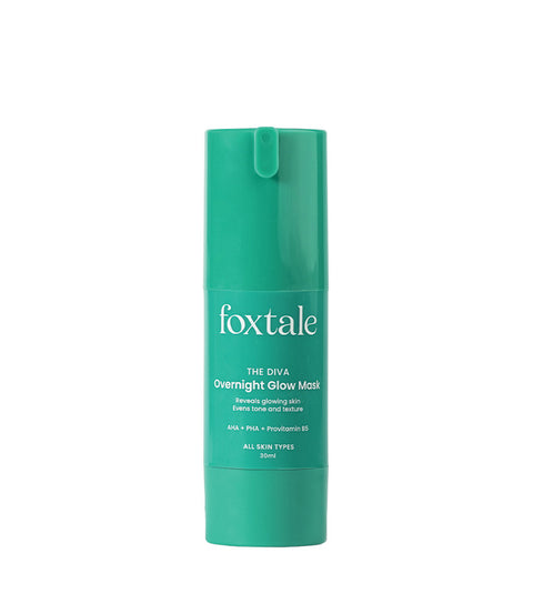 Foxtale The Diva Over Night Glow Mask | with AHA, PHA & Provitamin B5 | for All Skin Types - 30ml