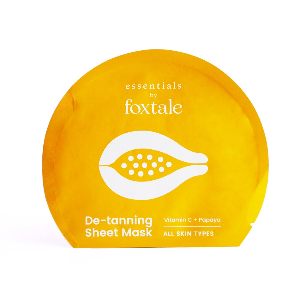 Foxtale Essentials Tan Removal Sheet Mask with Vitamin C and Papaya for Tan Removal, Men & Women, 26g