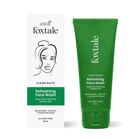 Foxtale Essentials Gel Face Wash for Daily Use | Controls Oil | Cleans & Removes Dirt | with Niacinamide and Vitamin E Brightening | Hydrating | Suitable for all skin types | Men and Women - 100ml