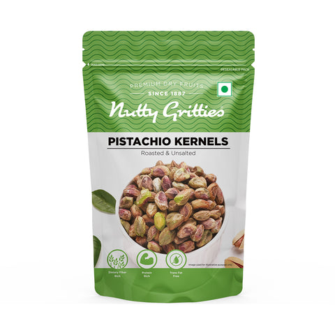 Nutty Gritties Pista Kernels, Roasted and Unsalted -100g