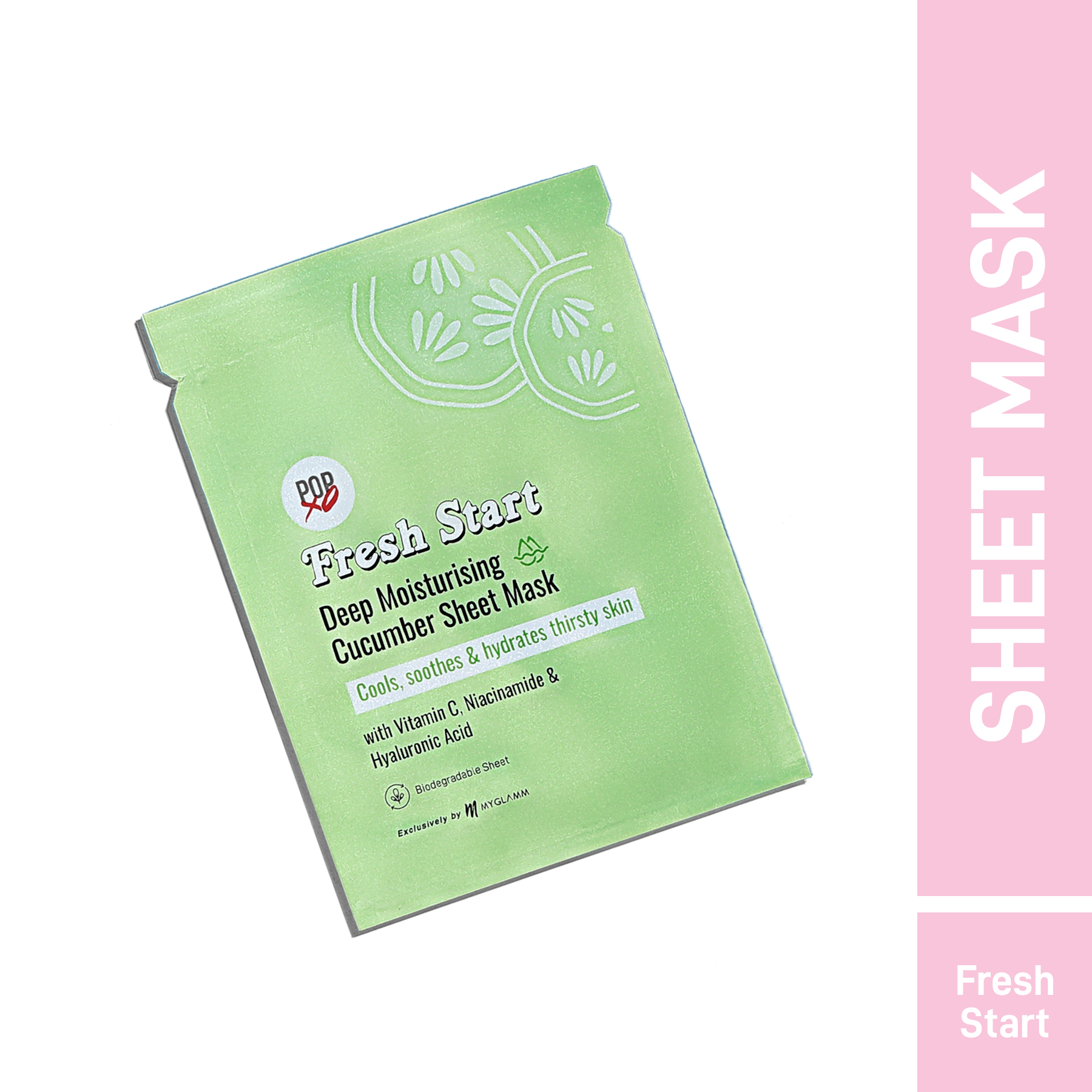 Myglamm Popxo Fresh Start Deep Moisturising Cucumber Sheet Mask-3g