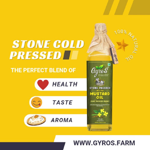 Gyros farm | Stone Cold Wood Pressed | Yellow Mustard (Sarson) Oil