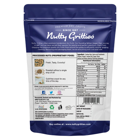 Nutty Gritties Southern Pepper Cashew Nuts - 200g