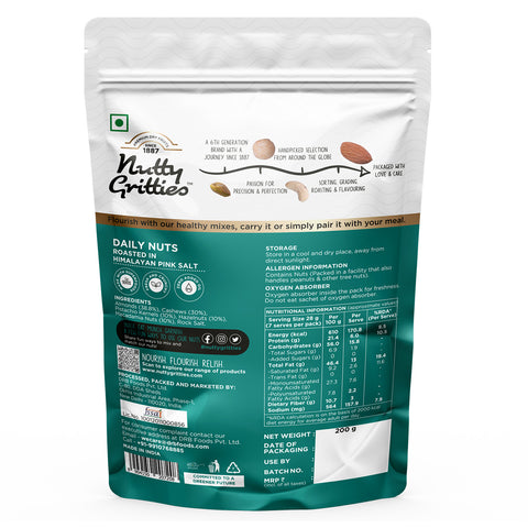 Nutty Gritties Daily Nuts Roasted in Himalayan Pink Salt - 400g (2 Pack of 200g each)