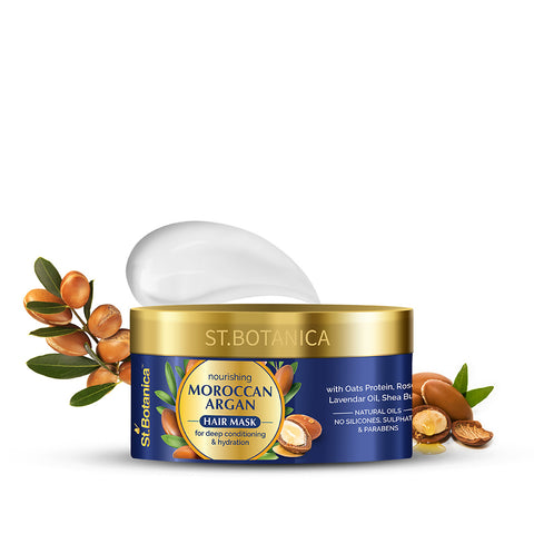 St.Botanica Moroccan Argan Hair Mask - Deep Conditioning & Hydration For Healthier Looking Hair, 200 ml