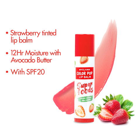 MyGlamm Color Pop Lip Balm-Strawberry-4.6gm