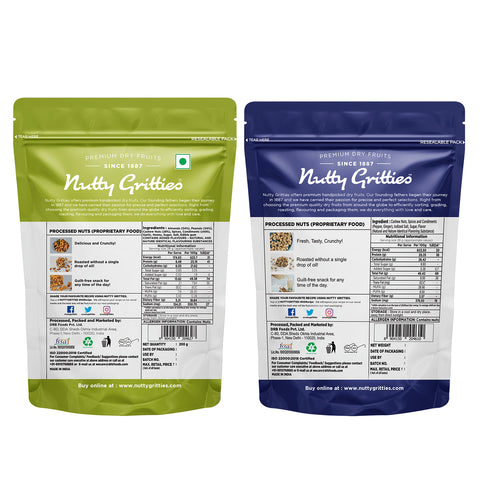 Nutty Gritties Southern Pepper Cashews & Thai Chilli Blend Combo - 400g (2 Pack of 200g each)