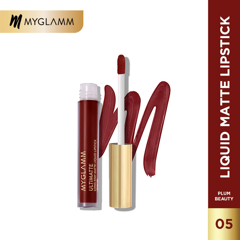 MyGlamm Ultimatte Long Stay Matte Liquid Lipstick-Plum Beauty-2.5ml