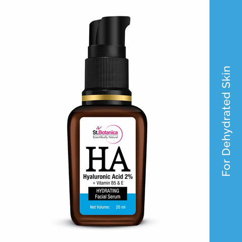 St.Botanica Hyaluronic Acid 2% + Vitamin B5 Hydrating Face Serum for Intense Hydration, Plump & Glowing Skin, 20 ml