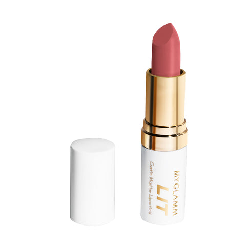 MyGlamm LIT Satin Matte Lipstick-The Good Wife-4.5gm