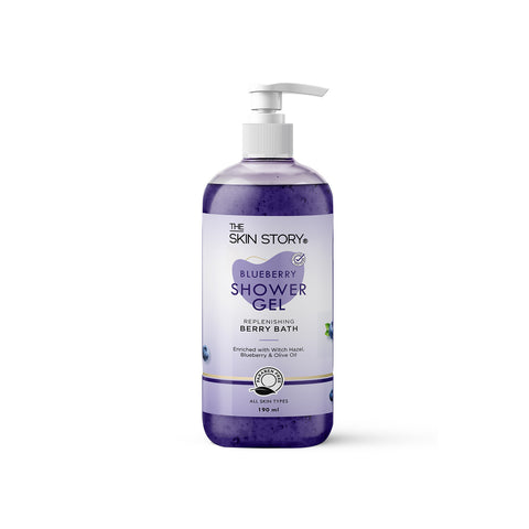 The Skin Story Refreshing Daily Shower Gel |Foaming & Deep Cleansing |Blueberry & Shea Butter Body Wash | 190ml