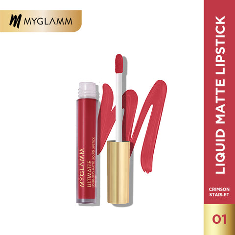 MyGlamm Ultimatte Long Stay Matte Liquid Lipstick-Crimson Starlet-2.5ml